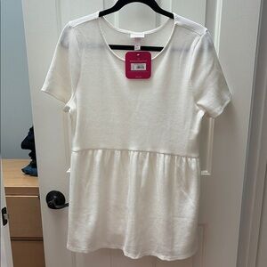 Maternity Women's White Short Sleeve Top
